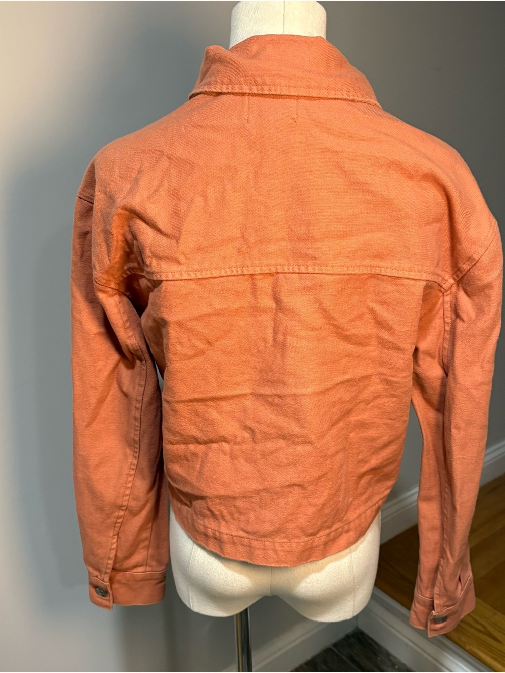 Nine West Rust Orange Denim Cropped Jean Jacket sz S - Picture 3 of 8